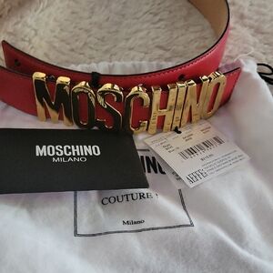 Moschino Bold Red and Gold Belt